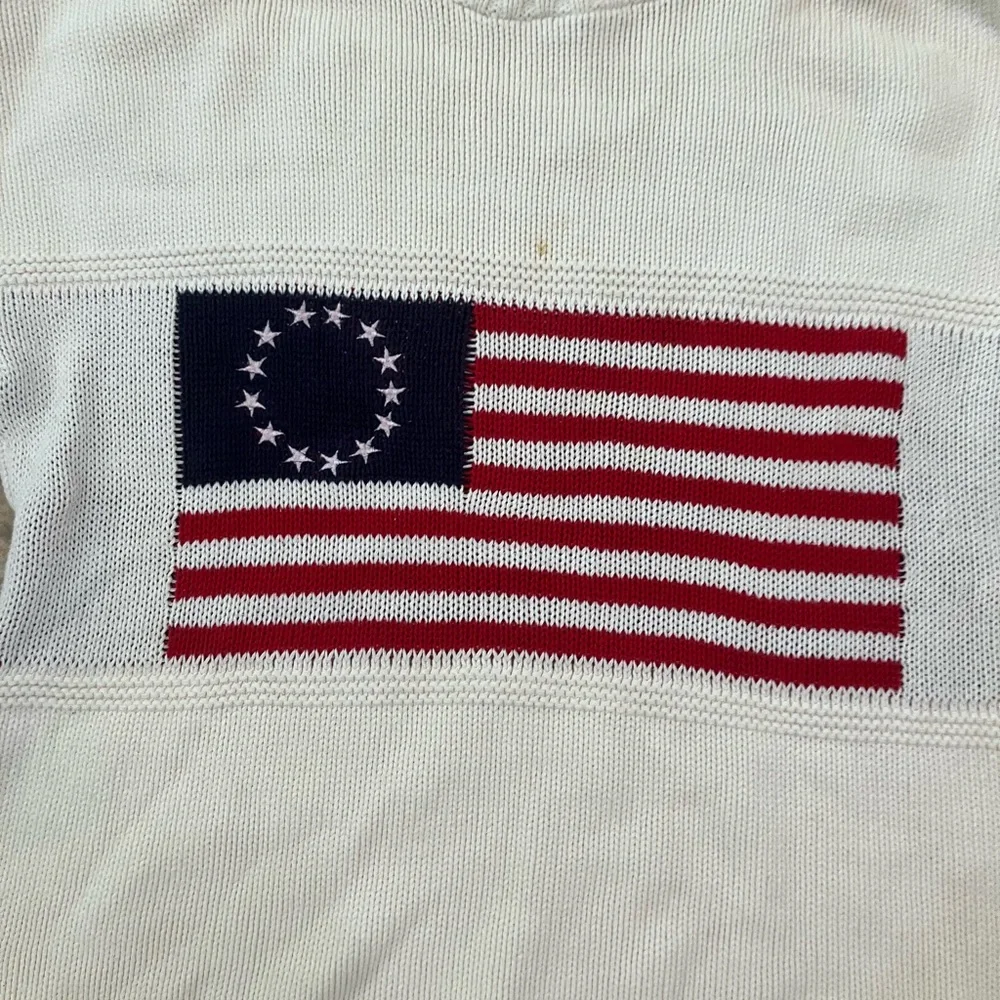 Vintage Stars and Stripes American Flag USA Made Sweater SZ XL - Picture 2 of 6